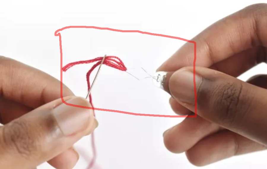Thread An Embroidery Needle With A Threader